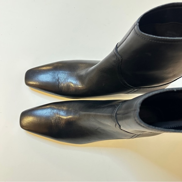 NEW Nordstrom Atema Kitten Heel Black Leather Western Women Ankle Boot, Sz 9.5M - Picture 8 of 10